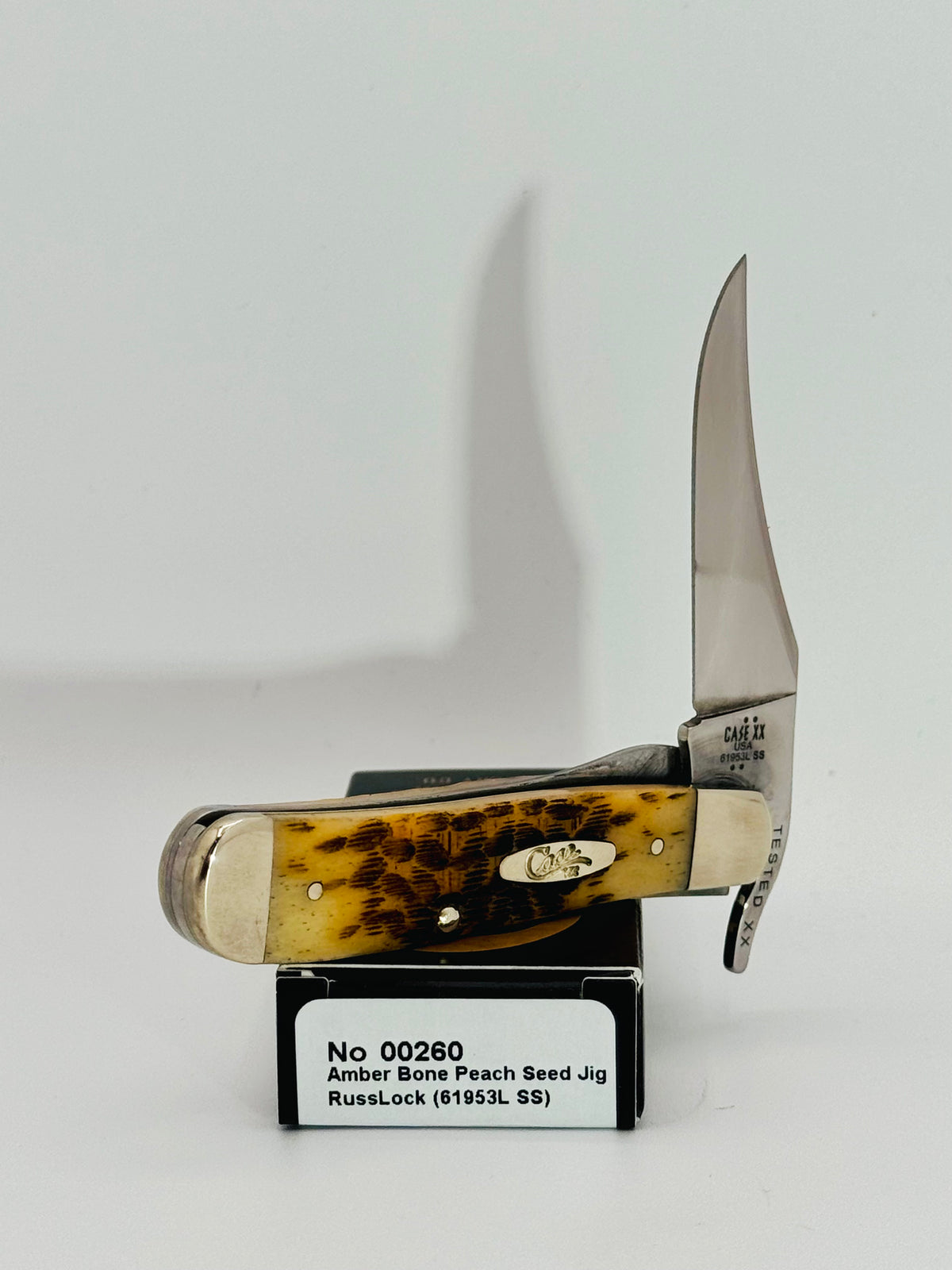 Case XX 00260 Amber Bone Peach Seed Jig RussLock, photo 3