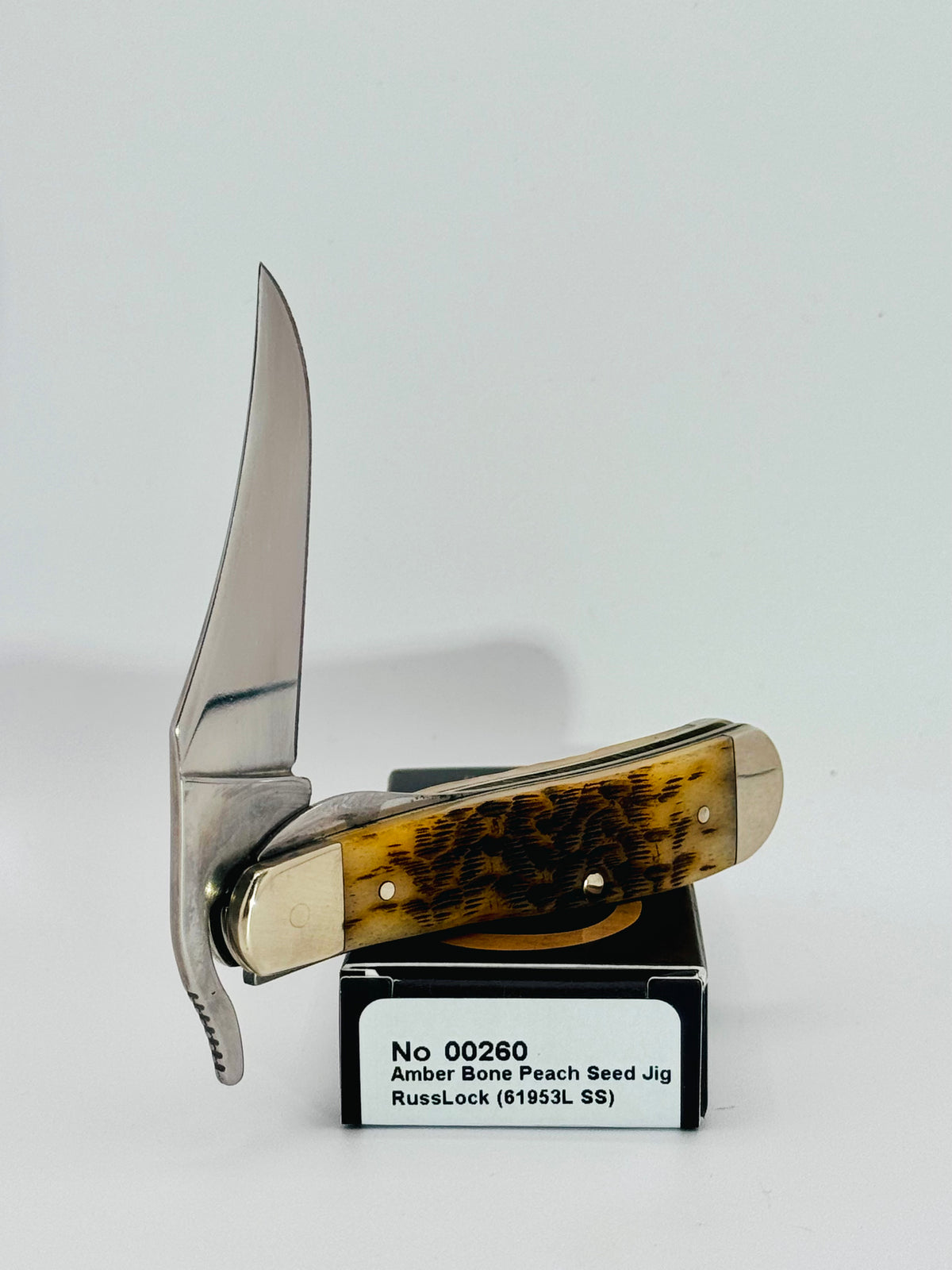 Case XX 00260 Amber Bone Peach Seed Jig RussLock, photo 5