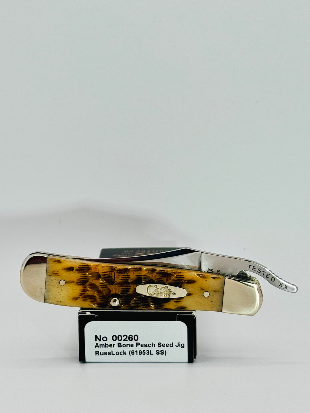 Case XX 00260 Amber Bone Peach Seed Jig RussLock, photo 7