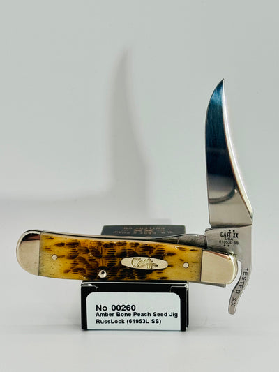 Case XX 00260 Amber Bone Peach Seed Jig RussLock, photo 1