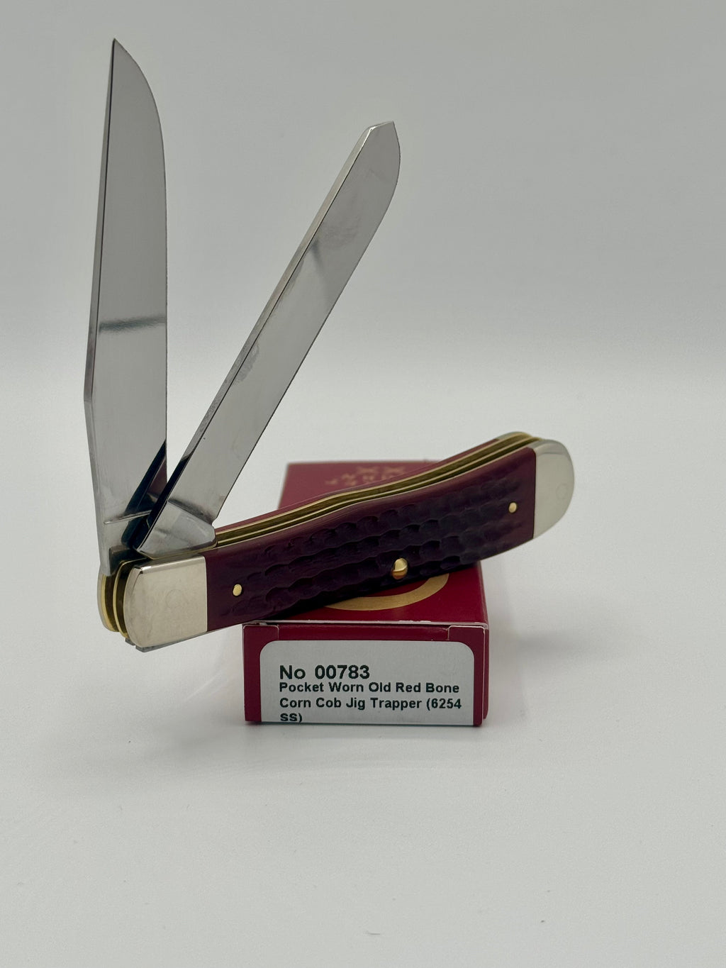 Case XX 00783 Pocket Worn Red Bone Trapper — back side on Case box