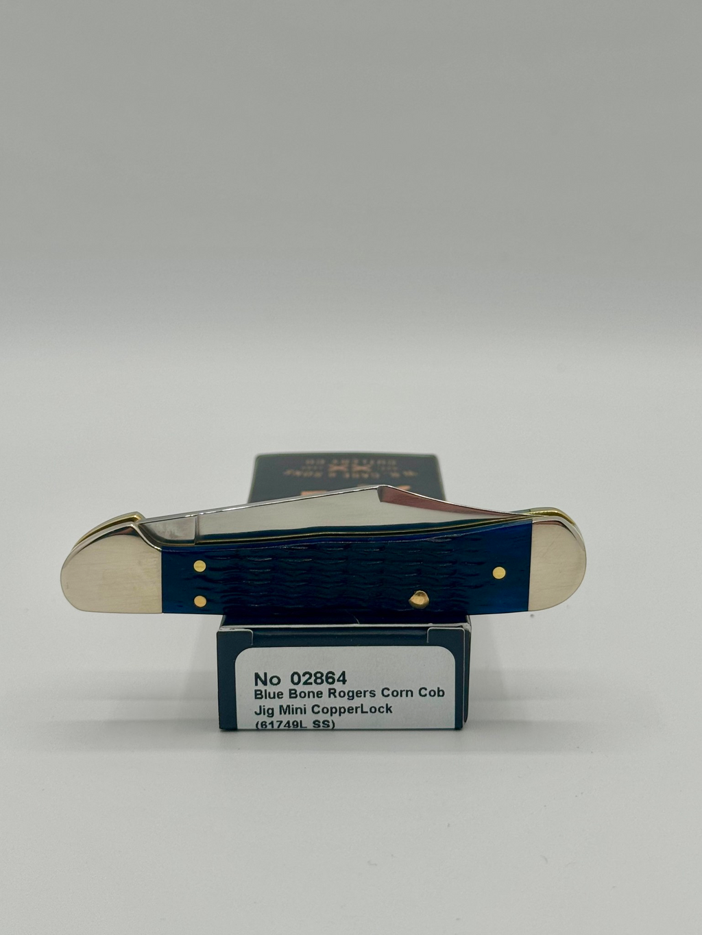 Case XX 02864 Blue Bone Mini CopperLock — packaging and knife together