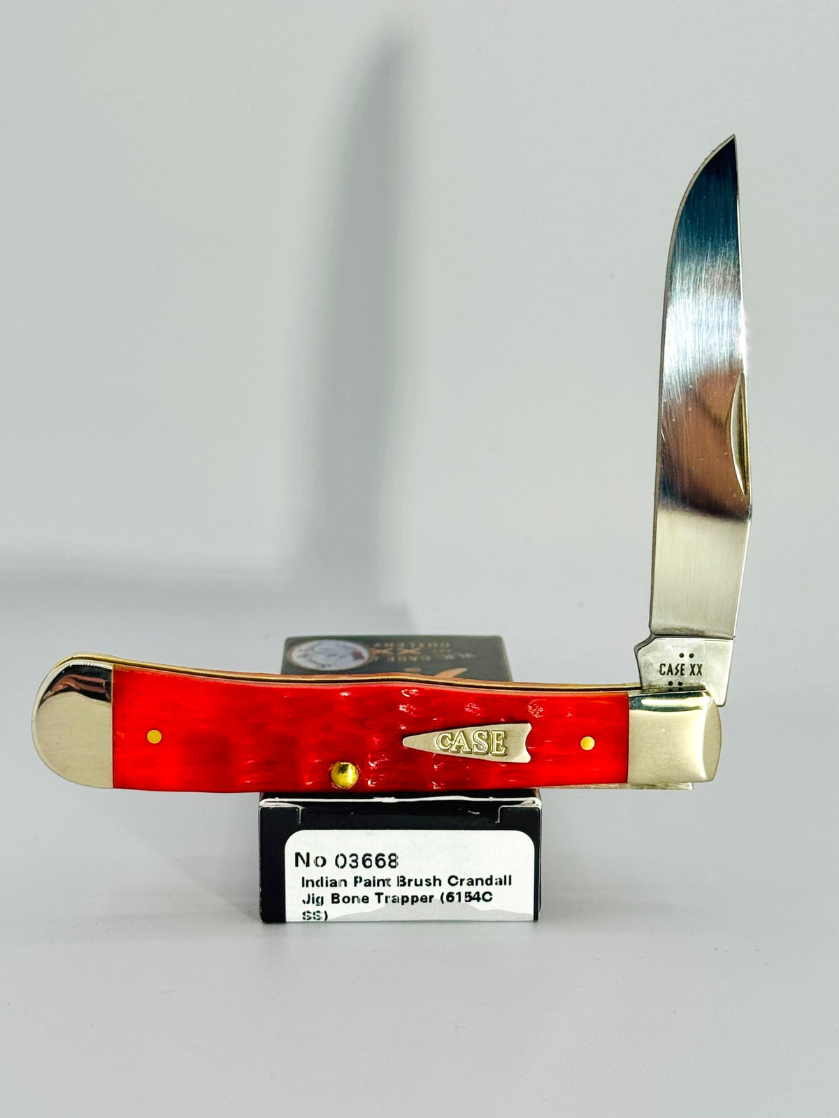 Case XX 3668 Indian Paintbrush bone Trapper with pocket clip, photo 1