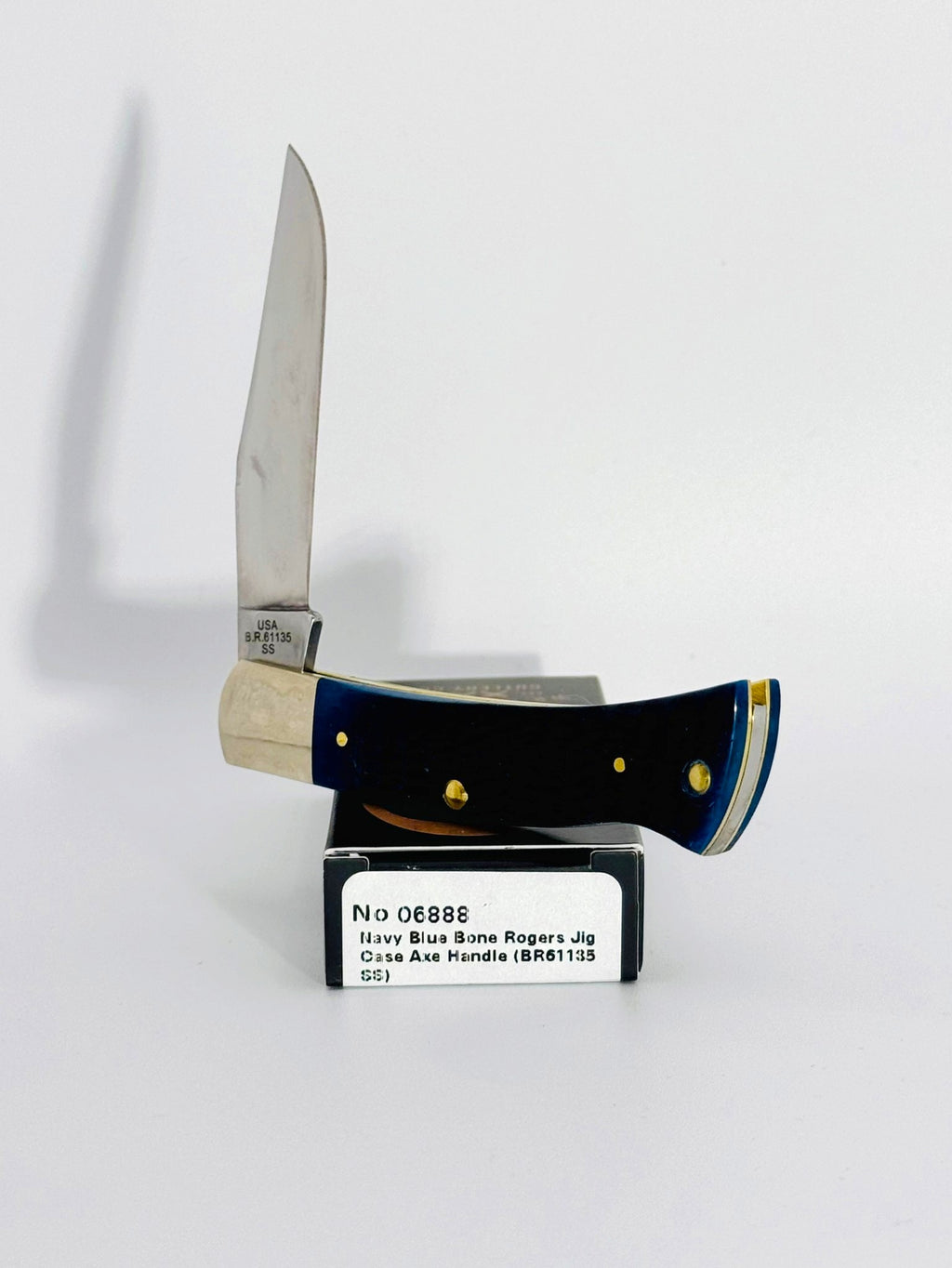 Case XX 06888 navy blue bone Axe Handle with red shield, photo 4