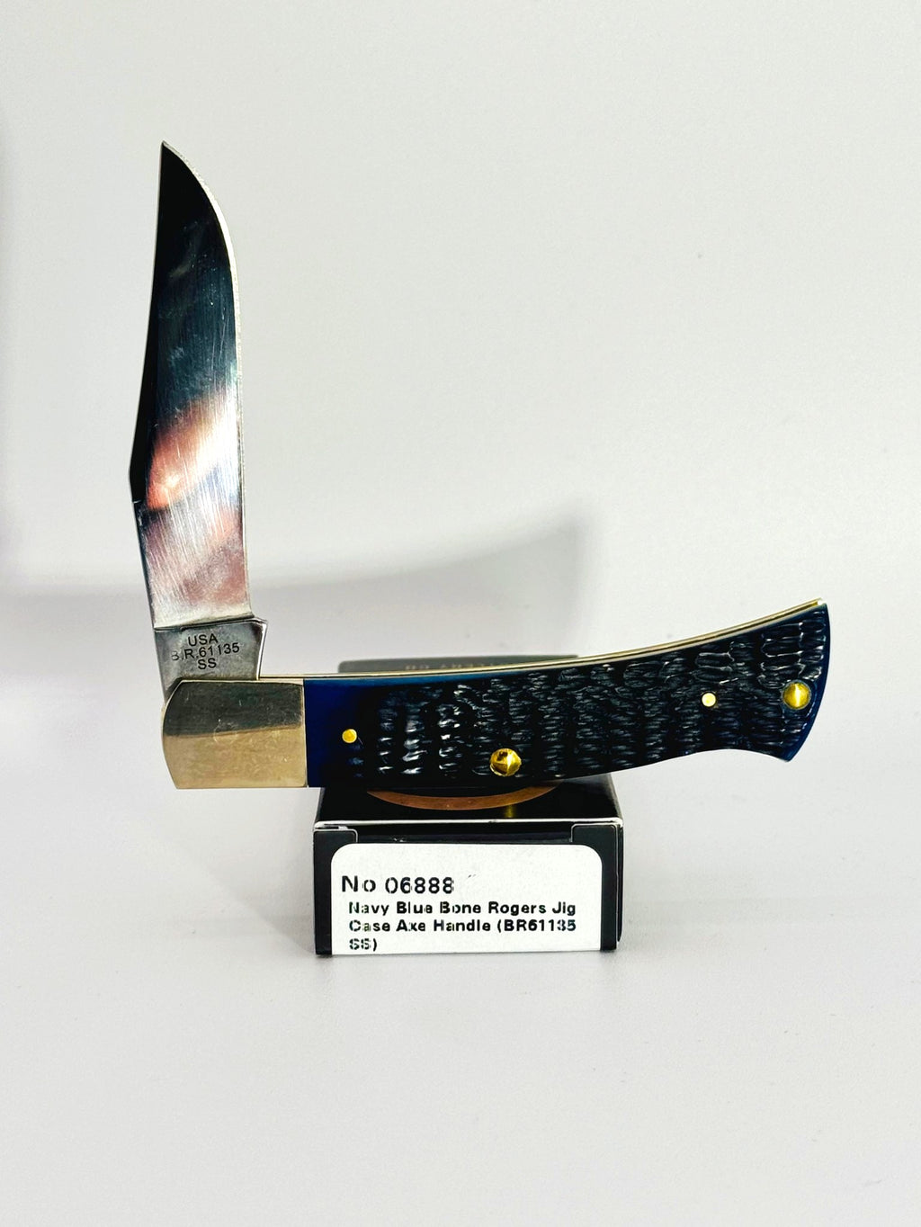 Case XX 06888 navy blue bone Axe Handle with red shield, photo 6