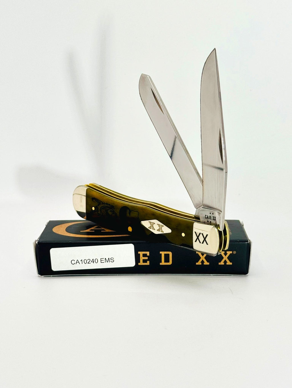 Case XX 10240EMS David Yellowhorse Early Morning Singer olive green bone Trapper SFO, photo 2