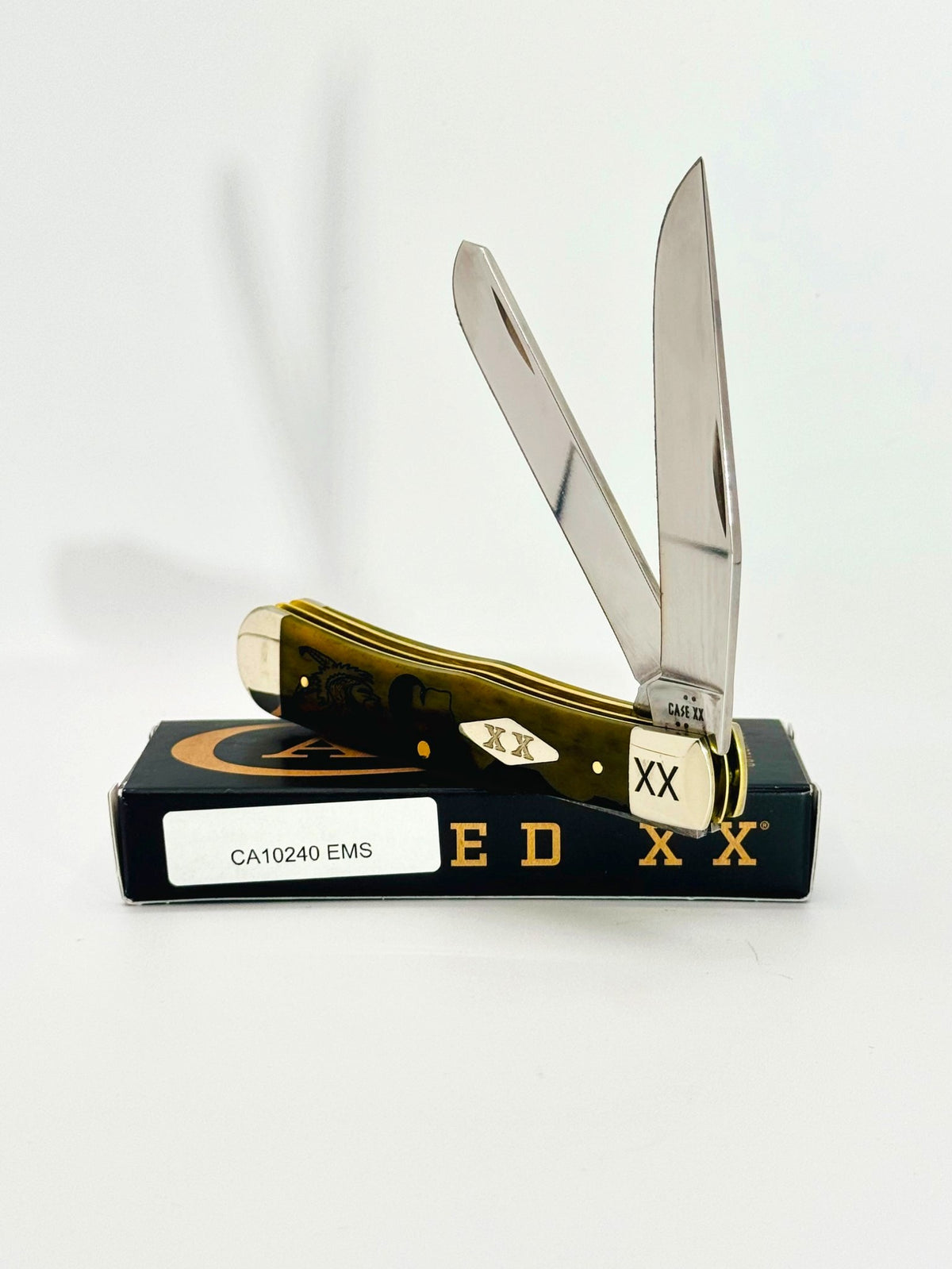 Case XX 10240EMS David Yellowhorse Early Morning Singer olive green bone Trapper SFO, photo 2