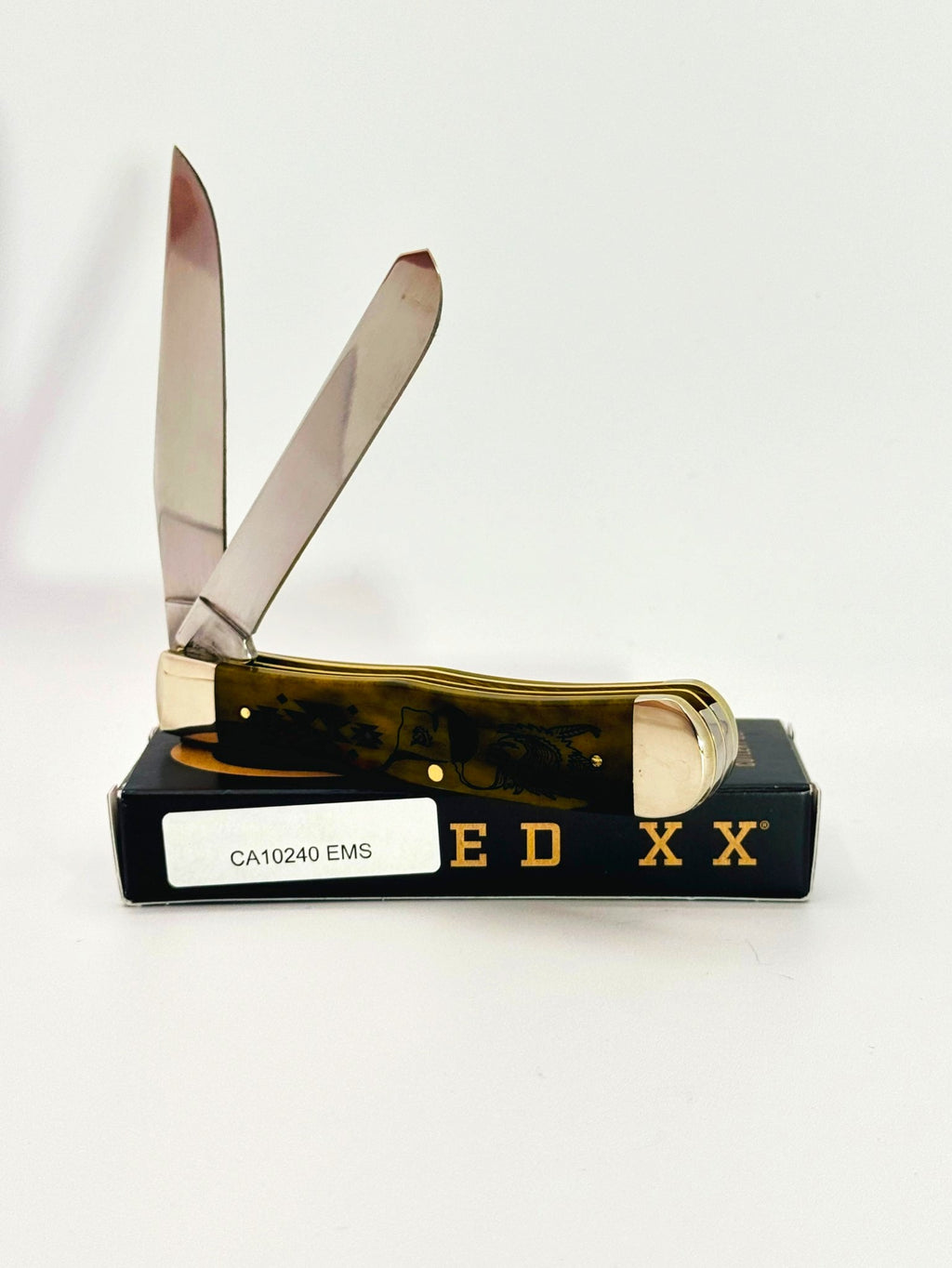Case XX 10240EMS David Yellowhorse Early Morning Singer olive green bone Trapper SFO, photo 4