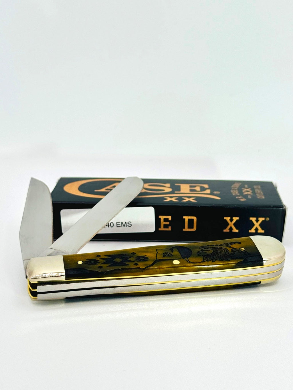 Case XX 10240EMS David Yellowhorse Early Morning Singer olive green bone Trapper SFO, photo 8