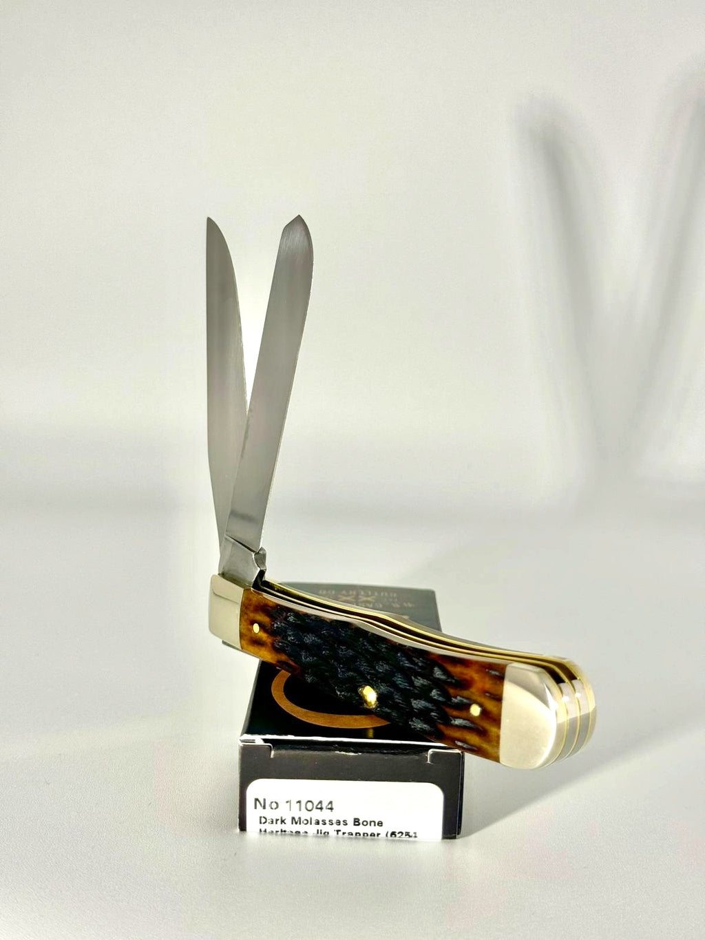 Case XX 11044 Heritage Jig dark molasses bone Trapper, photo 4