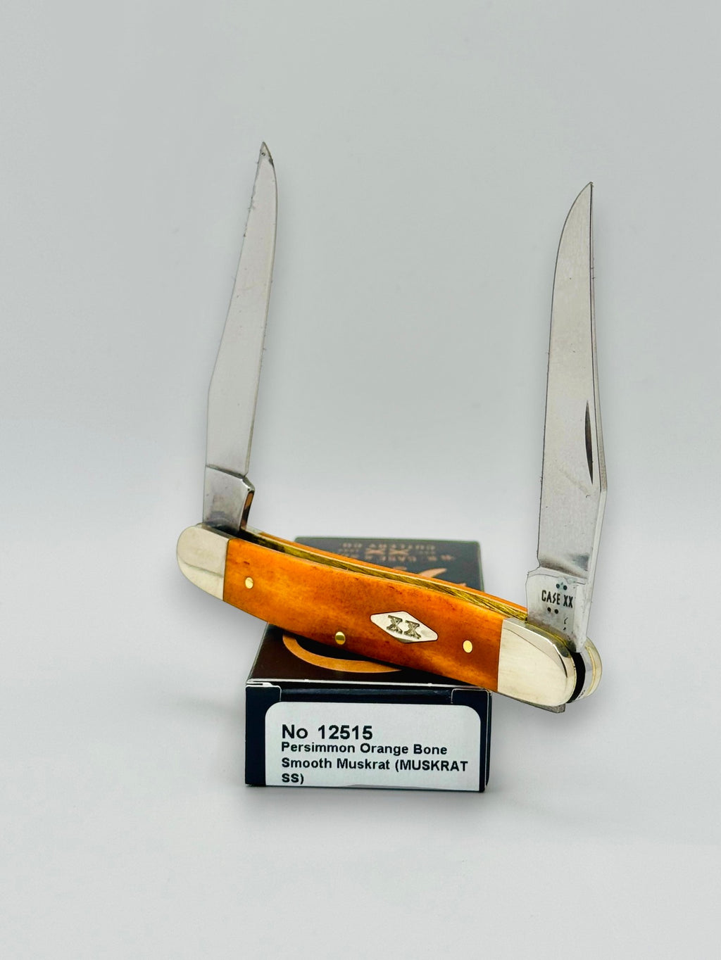 Case XX 12515 Smooth Persimmon Orange Bone Muskrat Diamond Shield SFO — photo 2