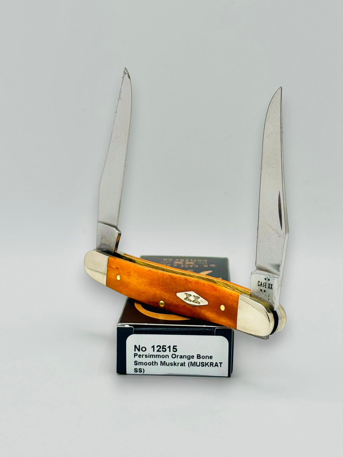Case XX 12515 Smooth Persimmon Orange Bone Muskrat Diamond Shield SFO — photo 2