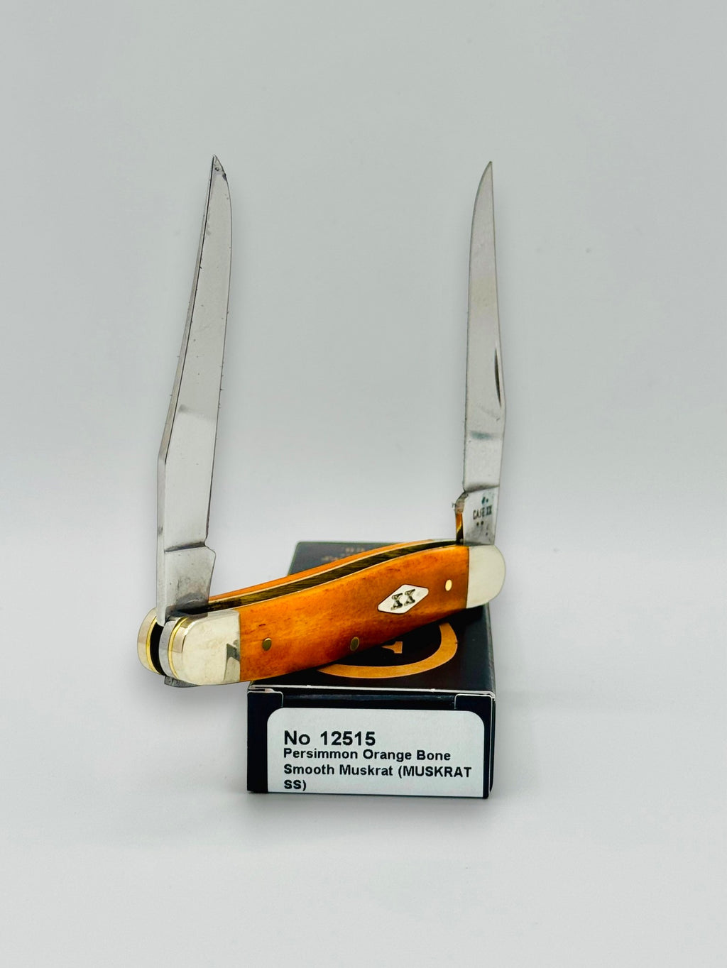 Case XX 12515 Smooth Persimmon Orange Bone Muskrat Diamond Shield SFO — photo 3