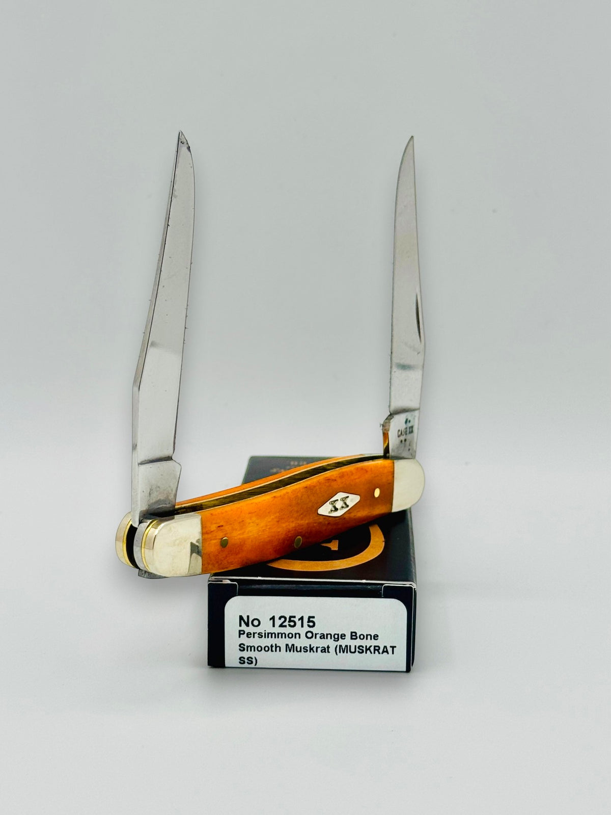 Case XX 12515 Smooth Persimmon Orange Bone Muskrat Diamond Shield SFO — photo 3
