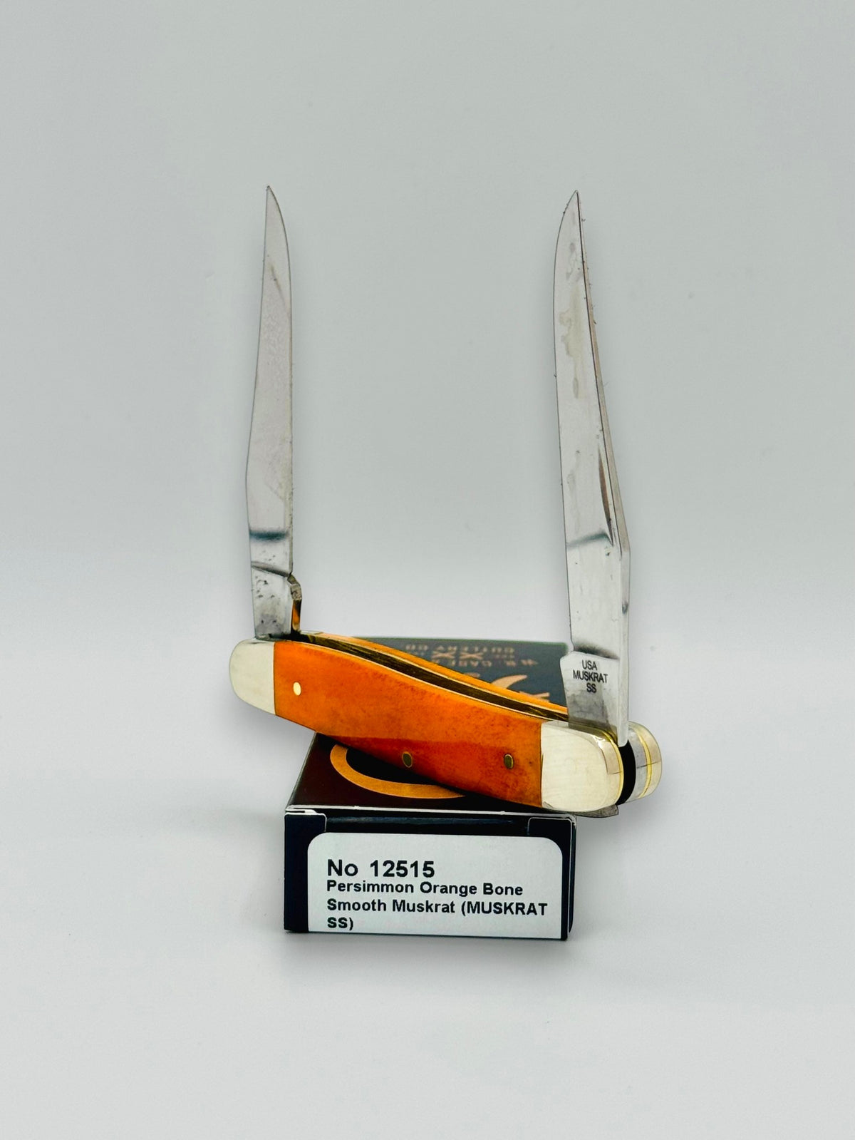 Case XX 12515 Smooth Persimmon Orange Bone Muskrat Diamond Shield SFO — photo 4