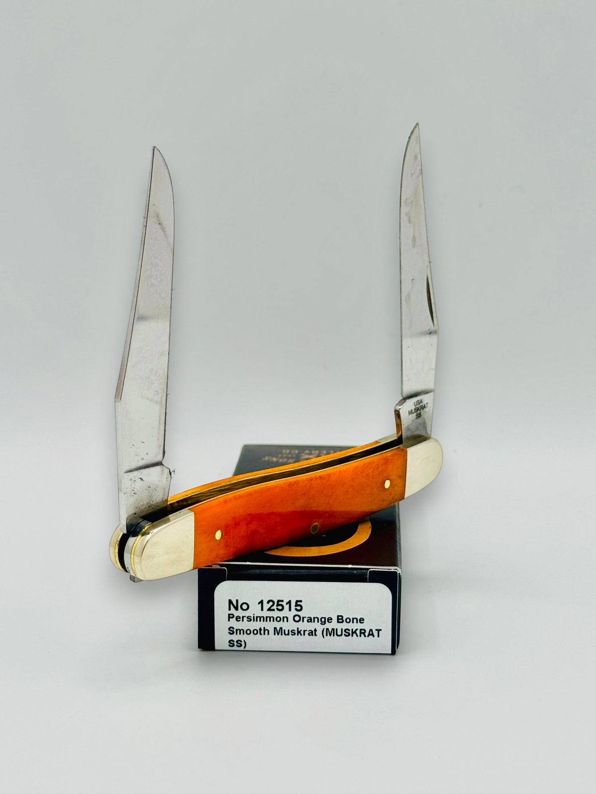 Case XX 12515 Smooth Persimmon Orange Bone Muskrat Diamond Shield SFO — photo 5