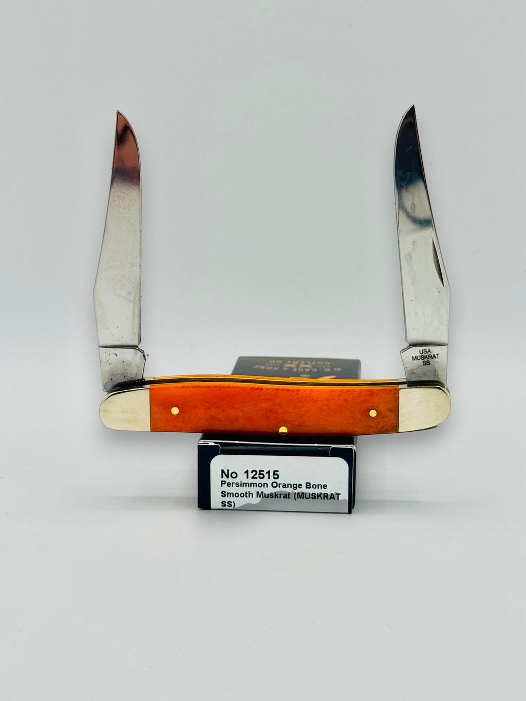 Case XX 12515 Smooth Persimmon Orange Bone Muskrat Diamond Shield SFO — photo 6