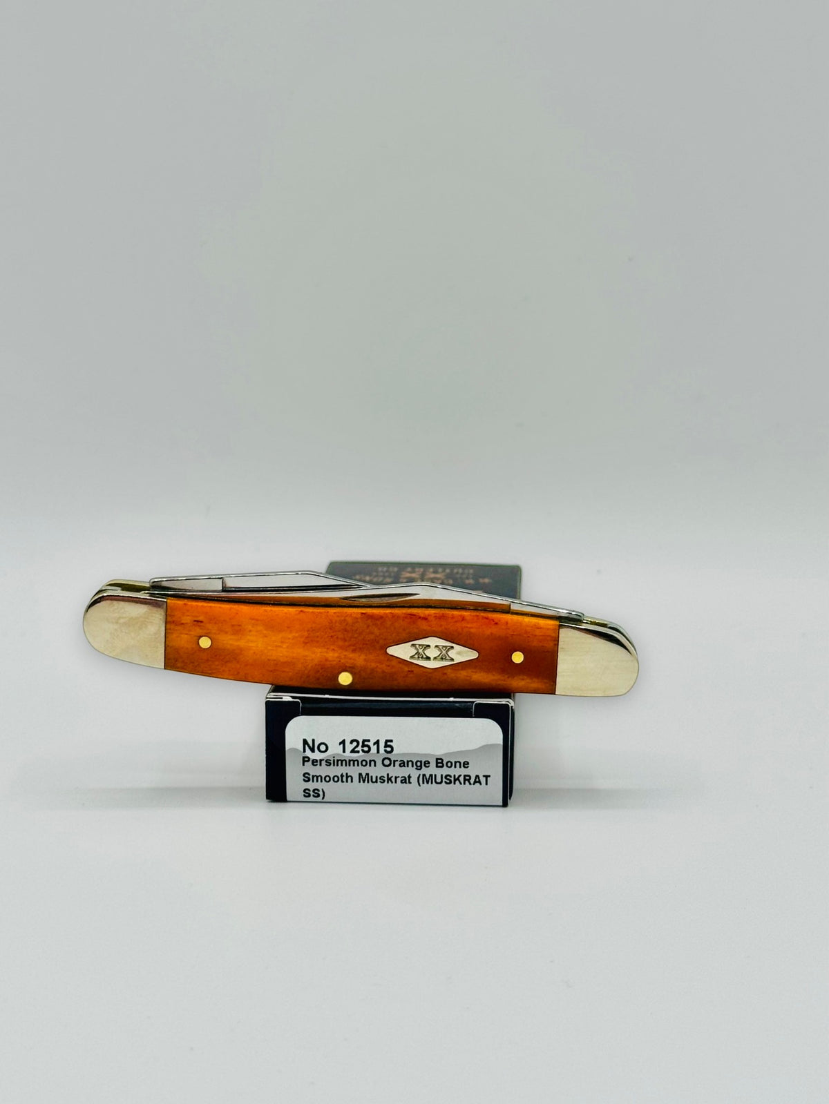 Case XX 12515 Smooth Persimmon Orange Bone Muskrat Diamond Shield SFO — photo 7