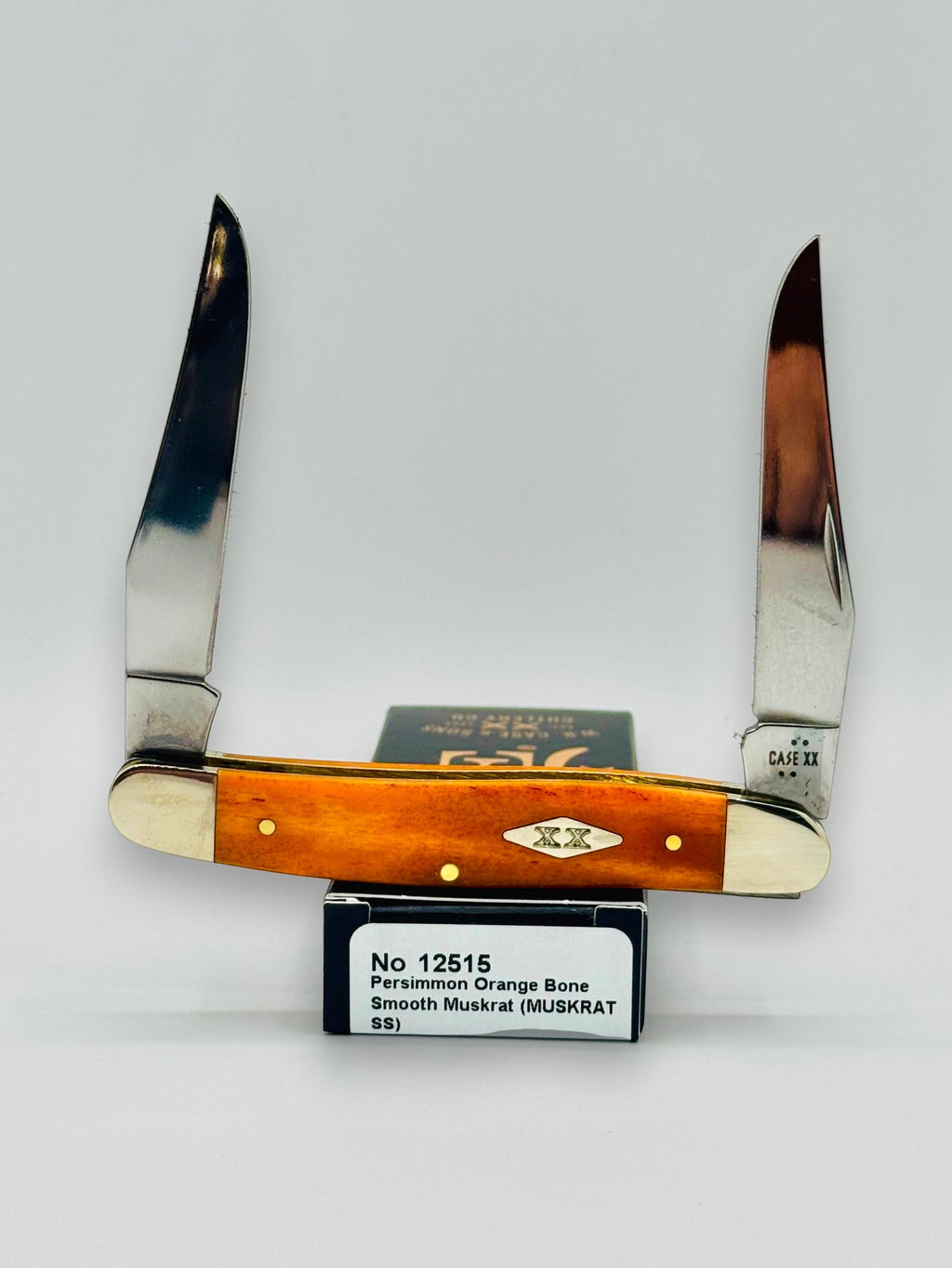 Case XX 12515 Smooth Persimmon Orange Bone Muskrat Diamond Shield SFO