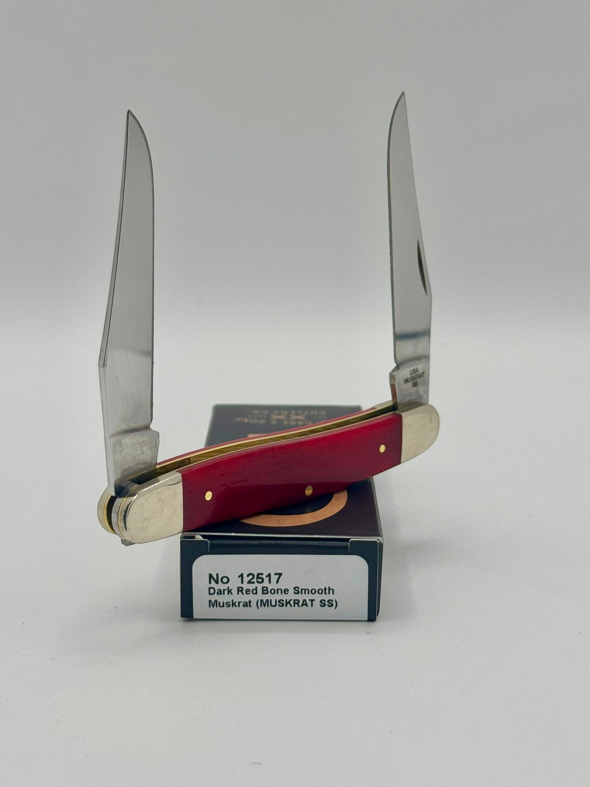 Case XX 12517 Smooth Red Bone Muskrat — back side on Case box