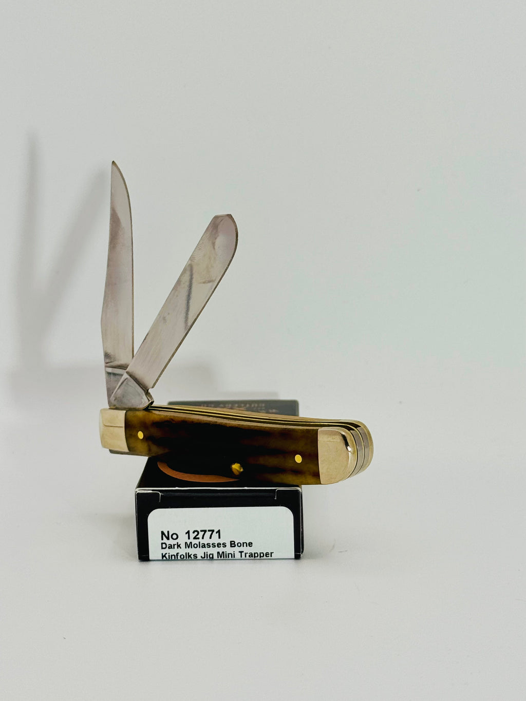 Case XX 12771 Kinfolks Jig Molasses Bone Mini Trapper, photo 4
