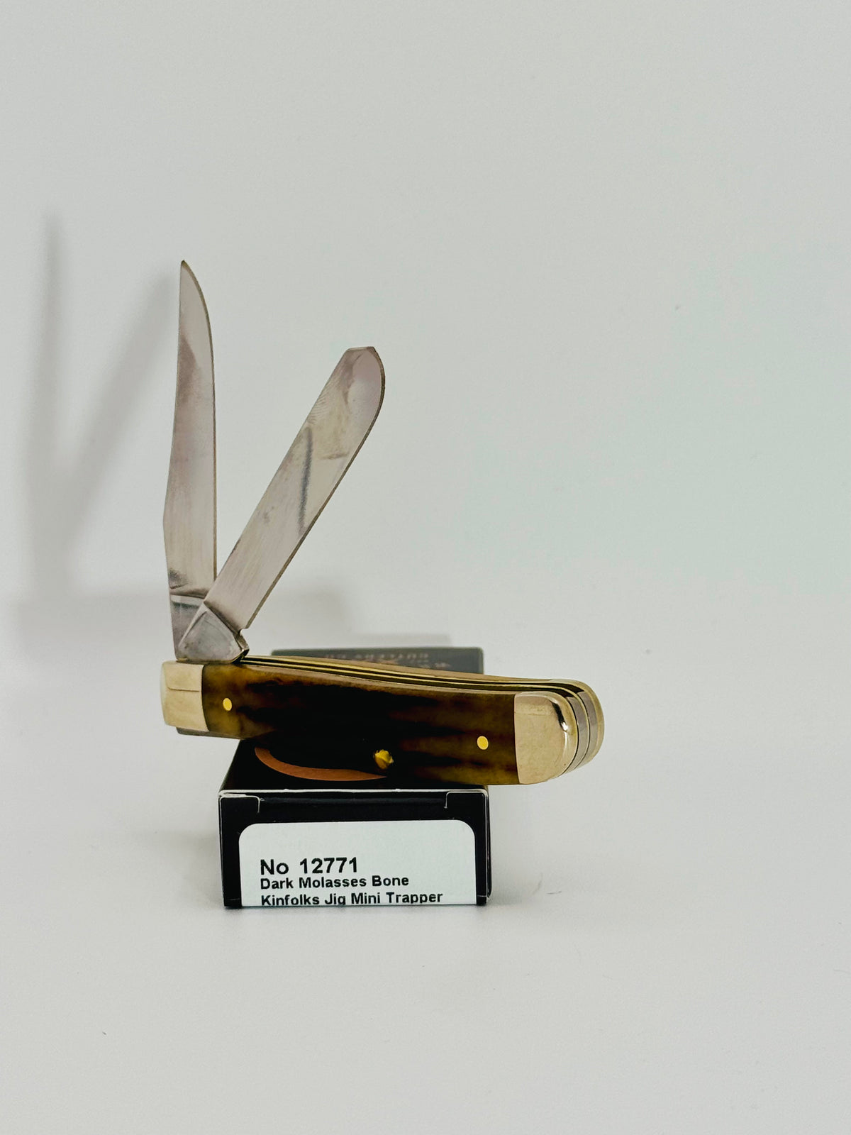 Case XX 12771 Kinfolks Jig Molasses Bone Mini Trapper, photo 4