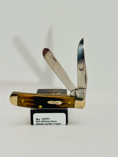 Case XX 12771 Kinfolks Jig Molasses Bone Mini Trapper, photo 1