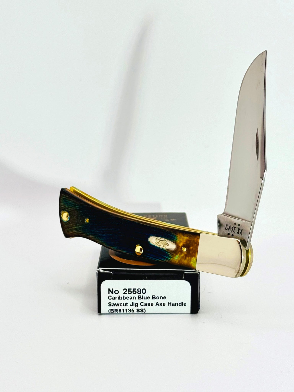 Case XX 25580FDU Fired Up Caribbean Blue Bone Sawcut Reef Axe Handle, photo 3