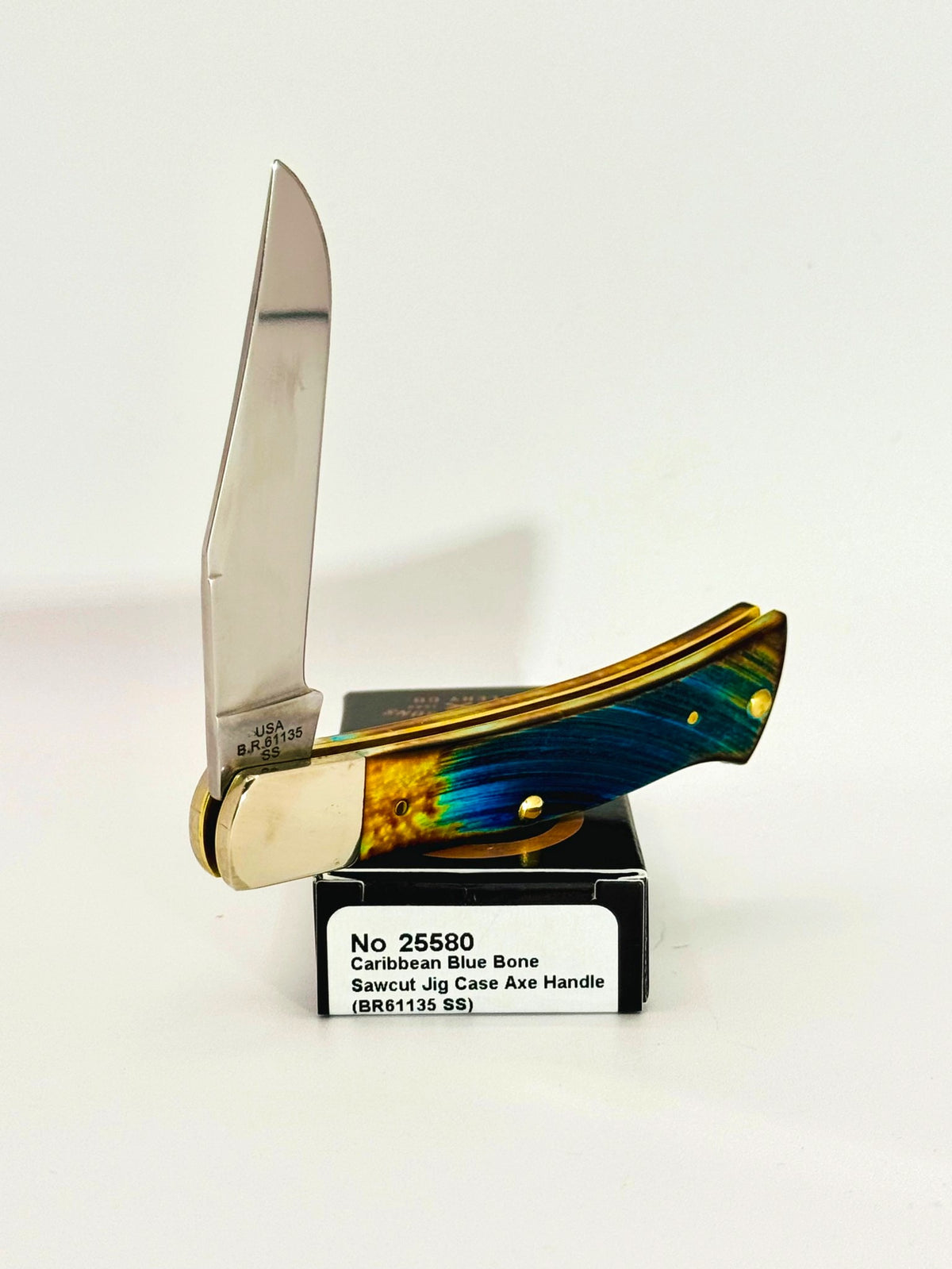 Case XX 25580FDU Fired Up Caribbean Blue Bone Sawcut Reef Axe Handle, photo 5