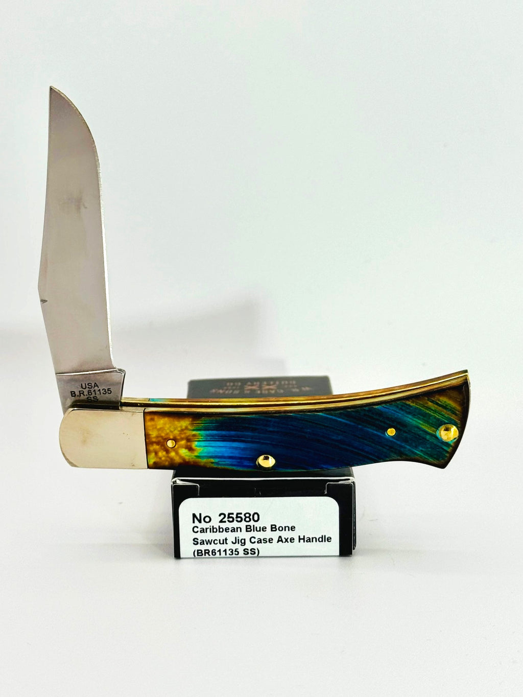 Case XX 25580FDU Fired Up Caribbean Blue Bone Sawcut Reef Axe Handle, photo 6