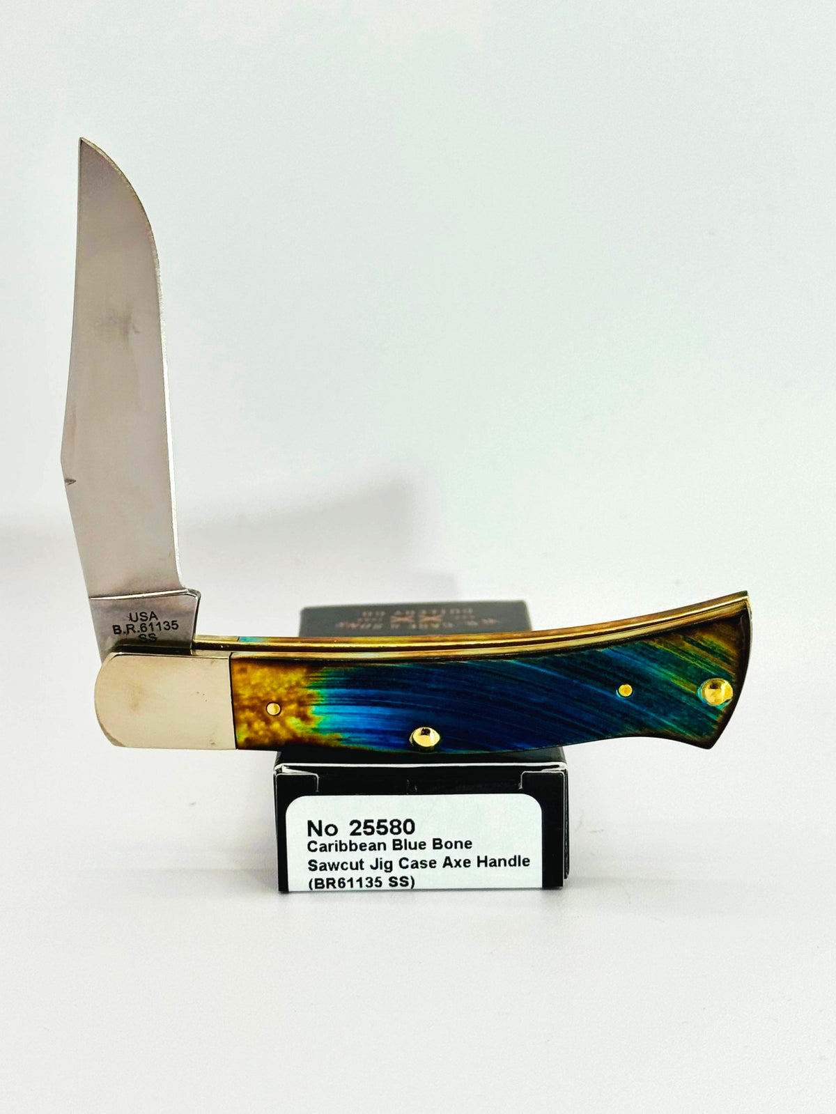 Case XX 25580FDU Fired Up Caribbean Blue Bone Sawcut Reef Axe Handle, photo 6
