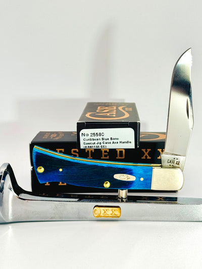 Case XX 25580 – Caribbean Blue Bone Sawcut Jig Case Axe Handle
