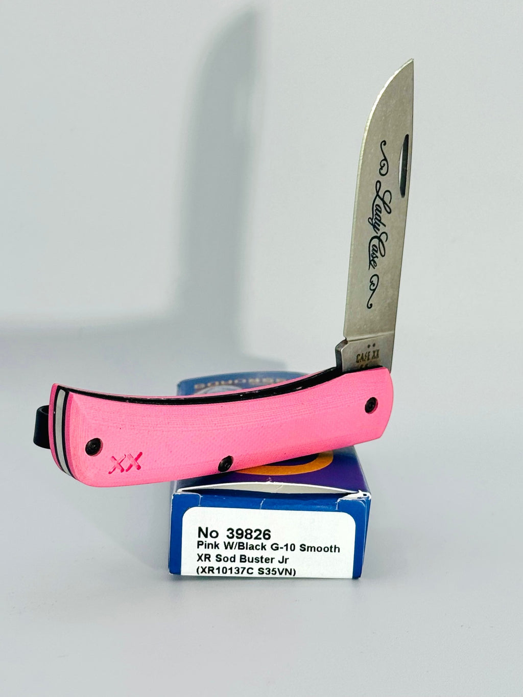Case XX 39826 Lady Case smooth pink and black G-10 XR Sod Buster Jr, photo 3