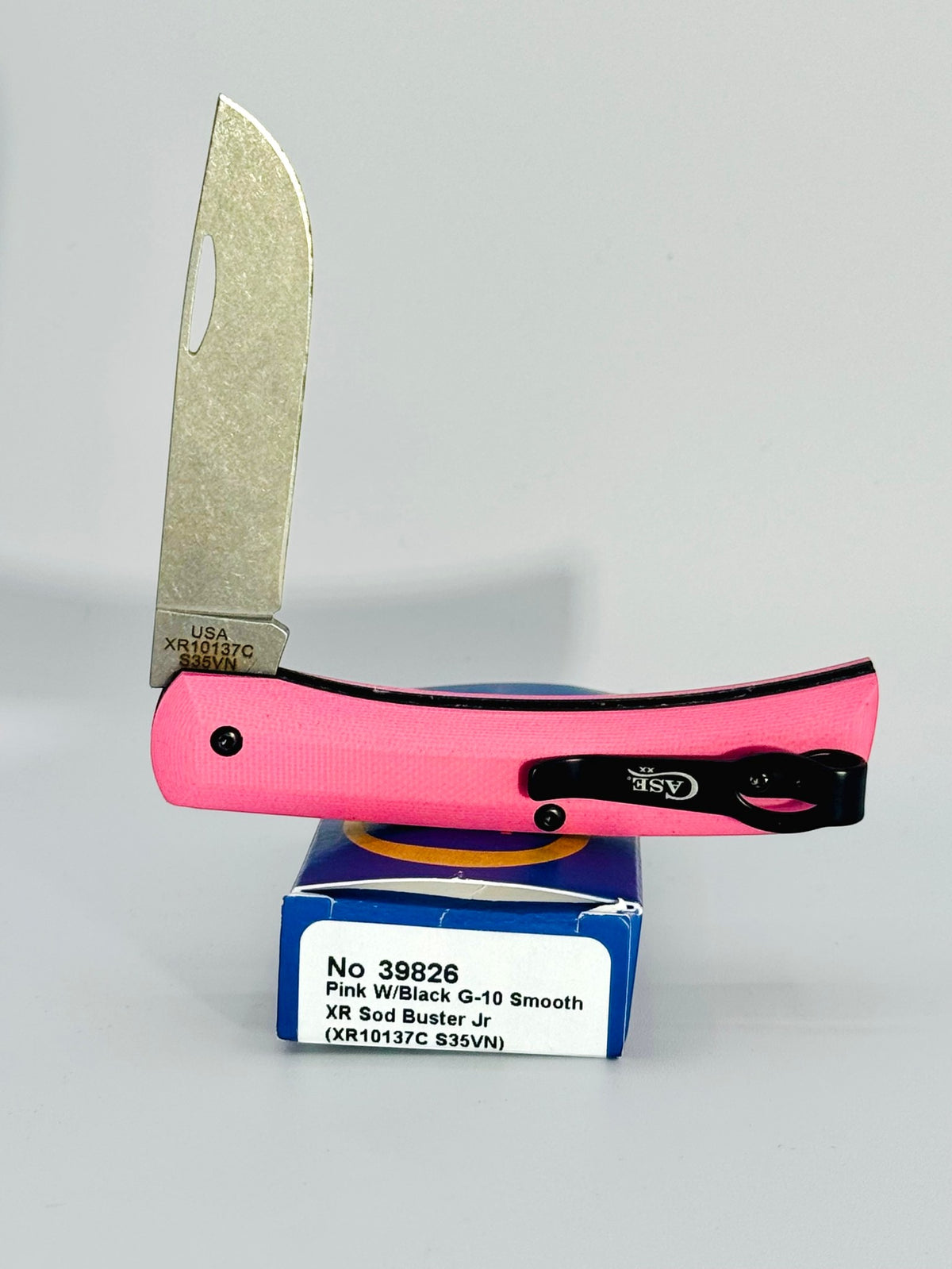 Case XX 39826 Lady Case smooth pink and black G-10 XR Sod Buster Jr, photo 6