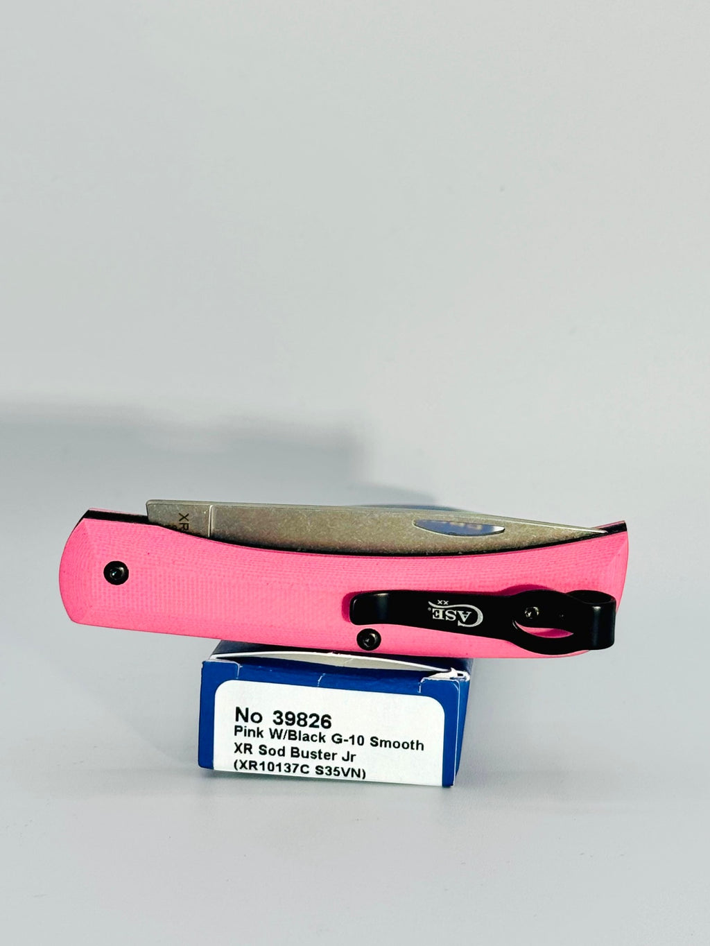 Case XX 39826 Lady Case smooth pink and black G-10 XR Sod Buster Jr, photo 8