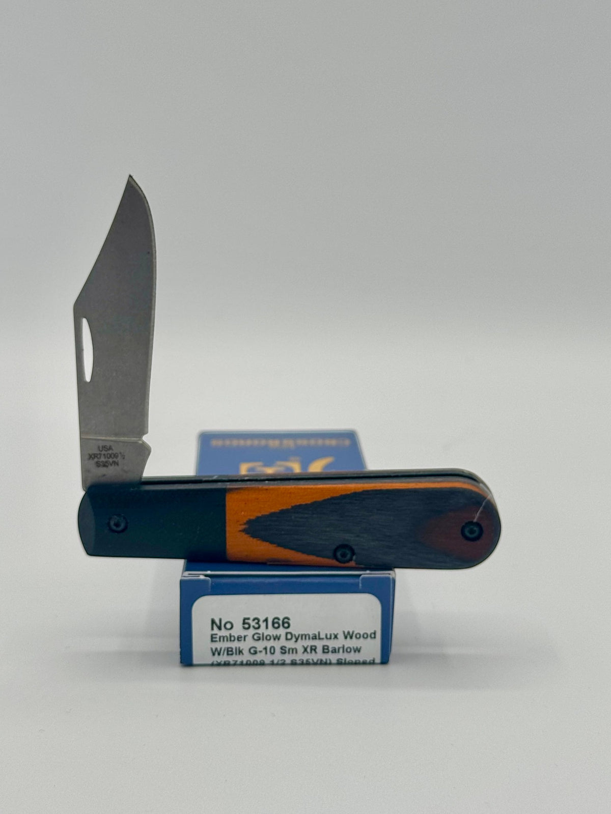 Case XX 53166 Crossroads Ember Glow Dymalux Wood Barlow — angled open view