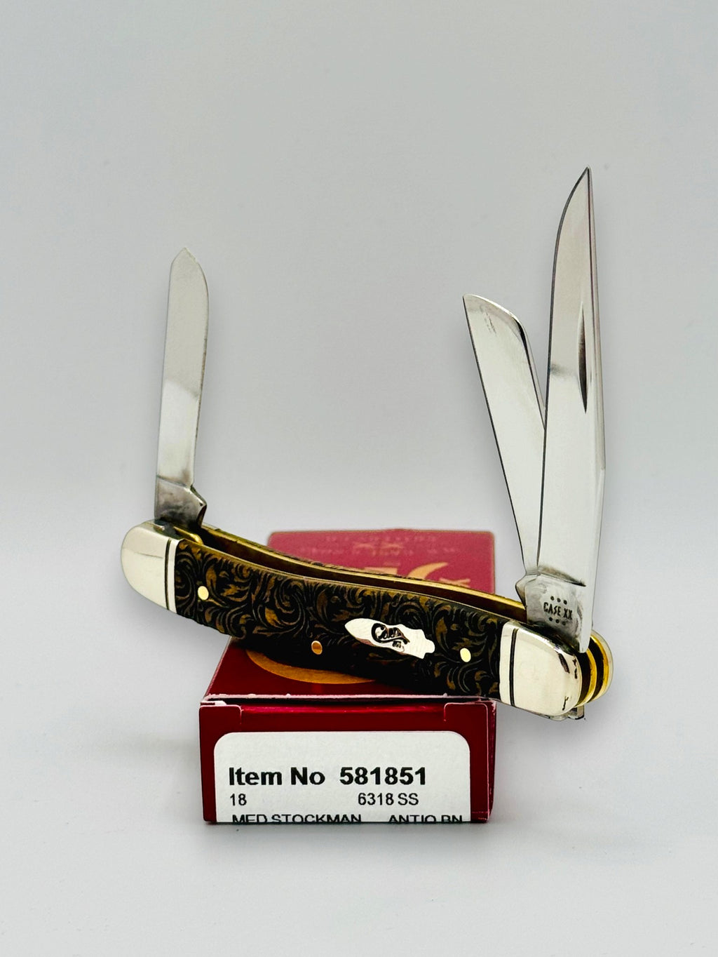 Case XX 581851 leather tooled antique bone Medium Stockman, photo 2