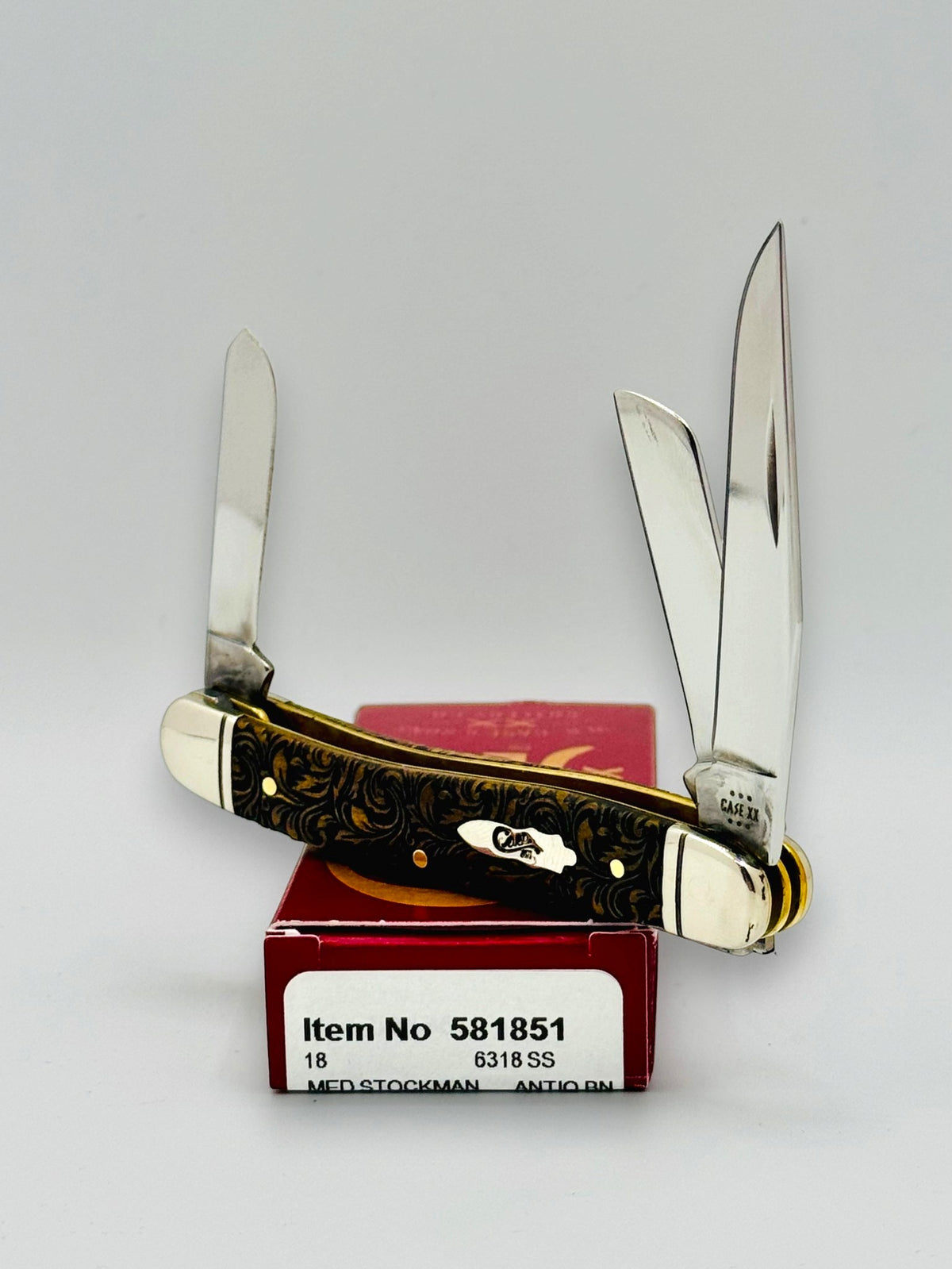 Case XX 581851 leather tooled antique bone Medium Stockman, photo 2