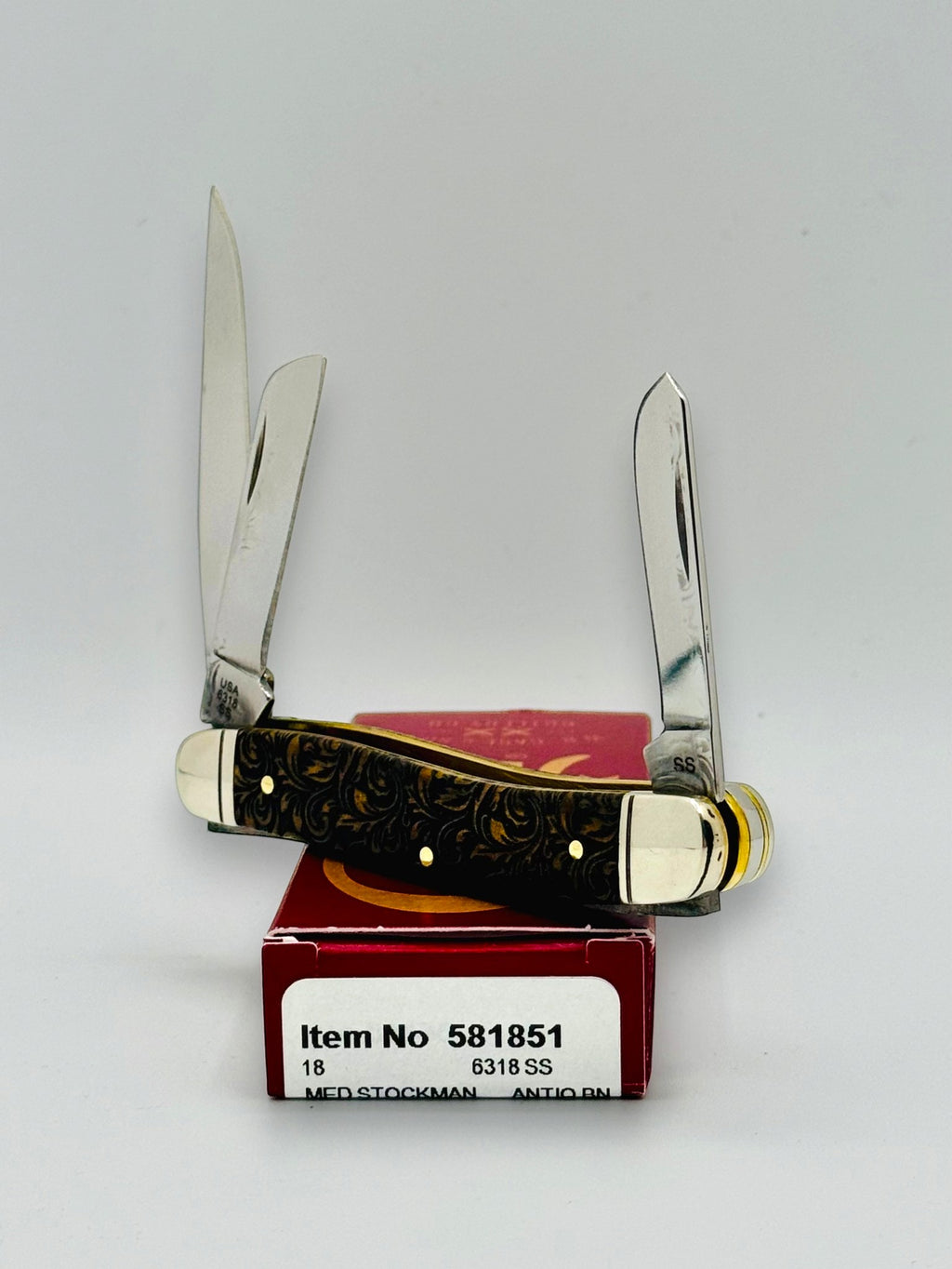 Case XX 581851 leather tooled antique bone Medium Stockman, photo 4