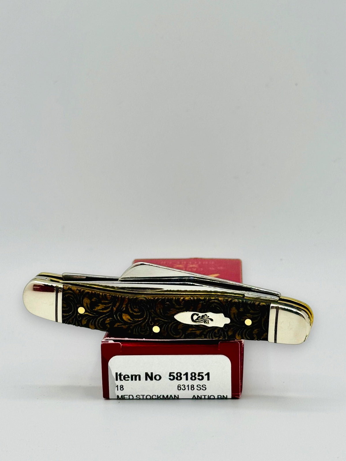 Case XX 581851 leather tooled antique bone Medium Stockman, photo 7