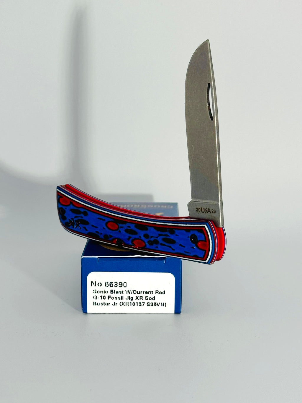Case XX 66390 Fossil Jig Sonic Blast Current Red G-10 XR Sod Buster Jr, photo 2