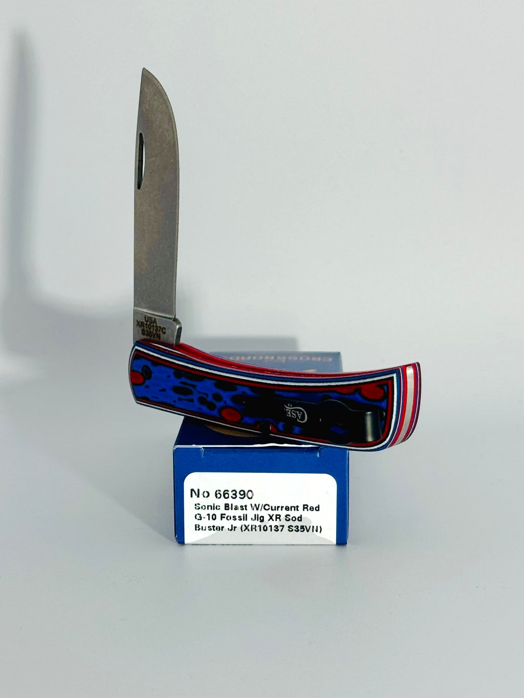 Case XX 66390 Fossil Jig Sonic Blast Current Red G-10 XR Sod Buster Jr, photo 4