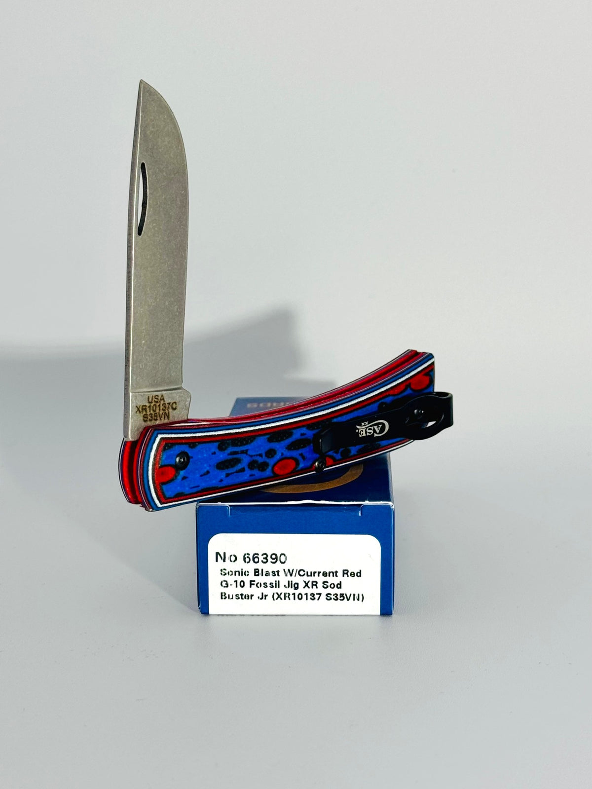 Case XX 66390 Fossil Jig Sonic Blast Current Red G-10 XR Sod Buster Jr, photo 5