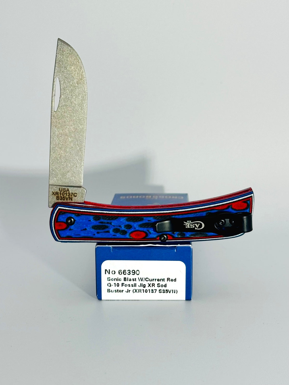 Case XX 66390 Fossil Jig Sonic Blast Current Red G-10 XR Sod Buster Jr, photo 6