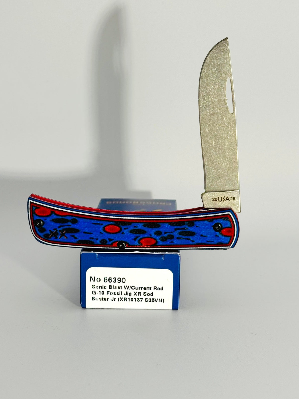 Case XX 66390 Fossil Jig Sonic Blast Current Red G-10 XR Sod Buster Jr, photo 1
