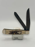 Case XX 77460 Vintage Bone Trapper Damascus — closed on Case box