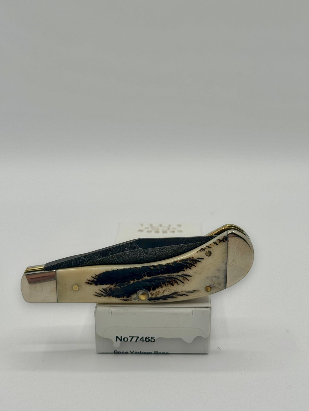 Case XX 77465 Vintage Bone Small Saddlehorn — packaging and knife together