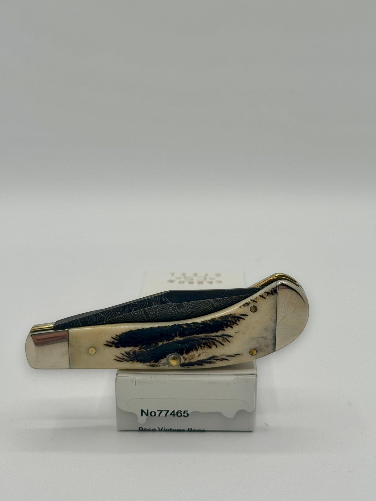 Case XX 77465 Vintage Bone Small Saddlehorn — packaging and knife together