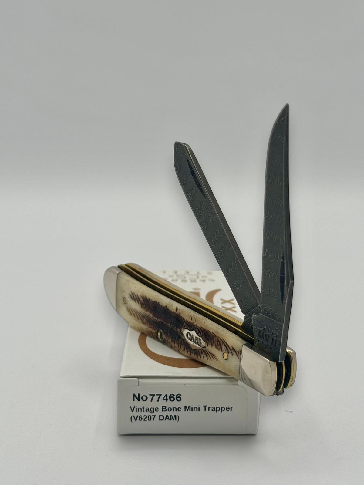 Case XX 77466 Vintage Bone Mini Trapper — closed on Case box