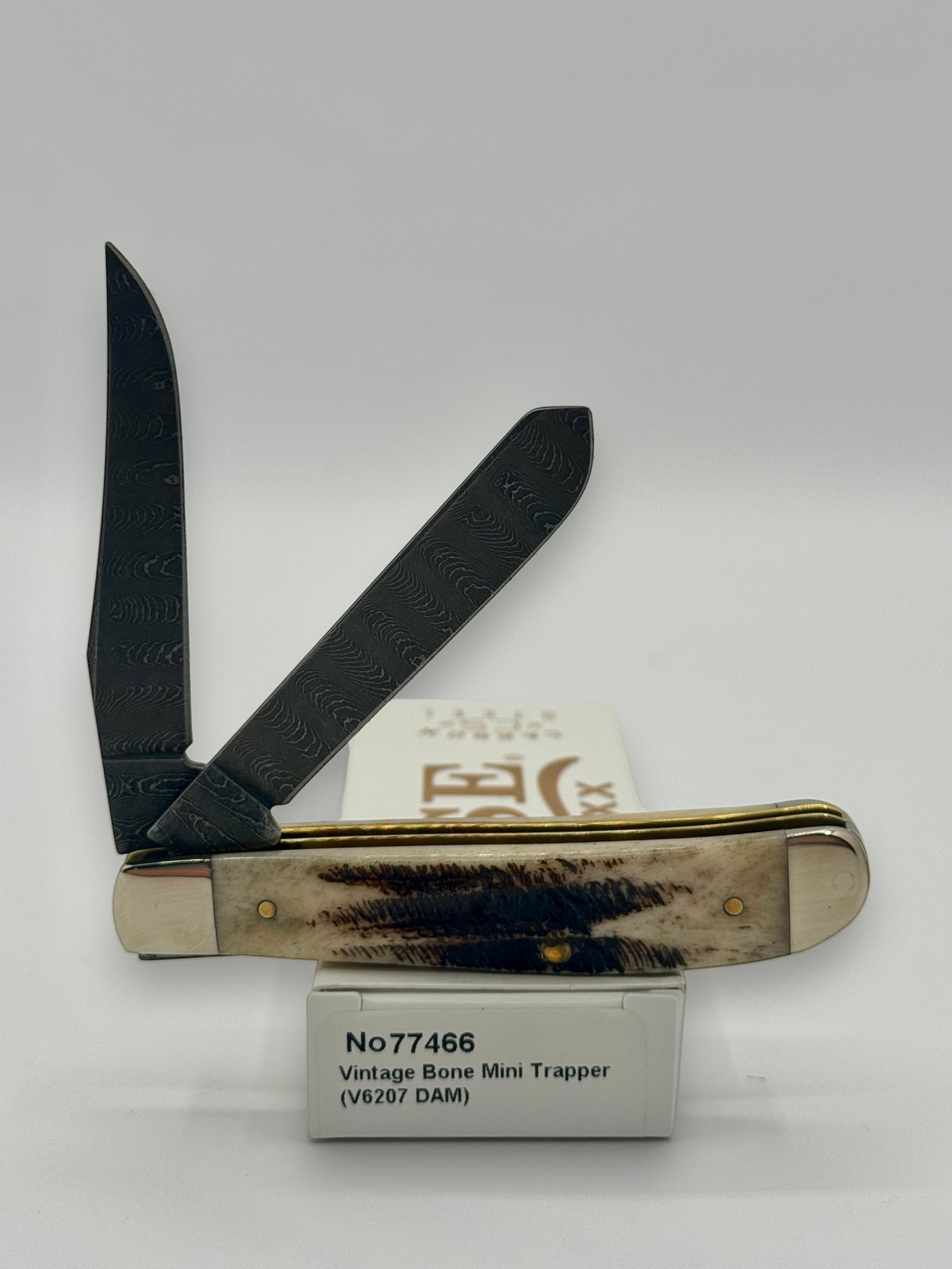 Case XX 77466 Vintage Bone Mini Trapper — angled open view